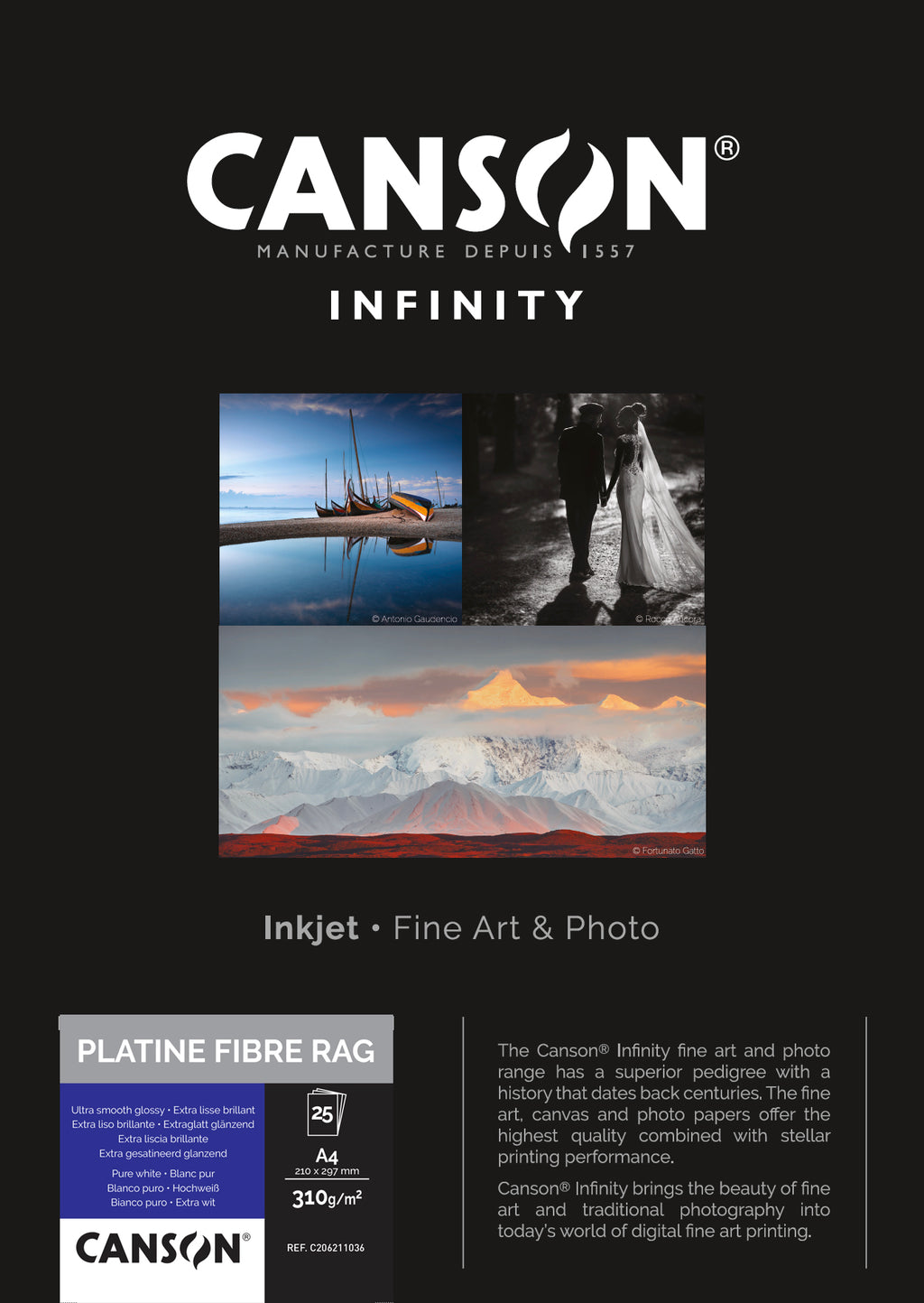 Canson Infinity Platine Fibre Rag - 310gsm - A4 (25 sheets)